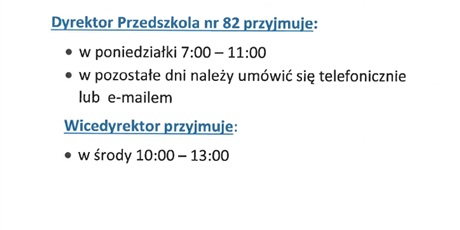 Godziny przyjęć